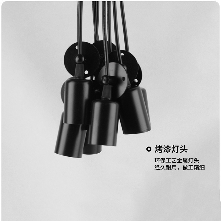 Araña de flores dispersas de la diosa, estilo industrial retro, barra creativa, café, restaurante, oficina, tienda de ropa, lámpara de araña de múltiples cabezas