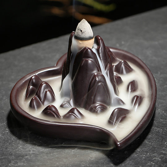 New creative backflow incense burner small household indoor flow smoke ornamental ornaments incense sandalwood Zen aromatherapy