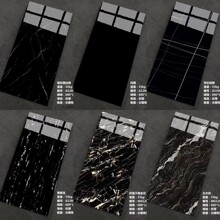 600X1200高级黑深色亮光砖黑白根金花展览艺术馆酒店KTV会所地砖