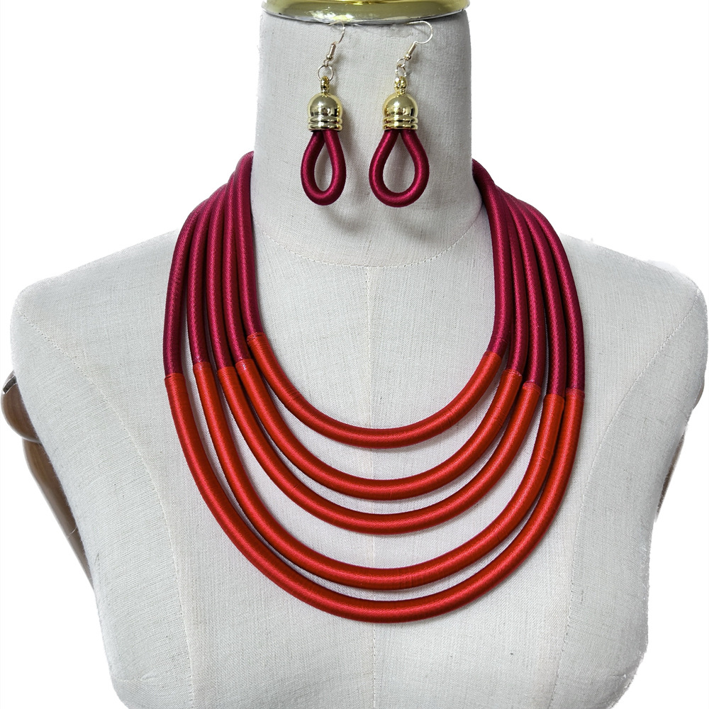 238g Weight Jewelry Set Classification Earrings + Necklace Quantity Holiday, Daily Occasion Mixed materials Material Color Block Pattern Women's Gender Epoxy Design Casual, Ethnic Style Style Casual Ethnic Style Color Block Mixed Materials Epoxy Women's Jewelry Set 5