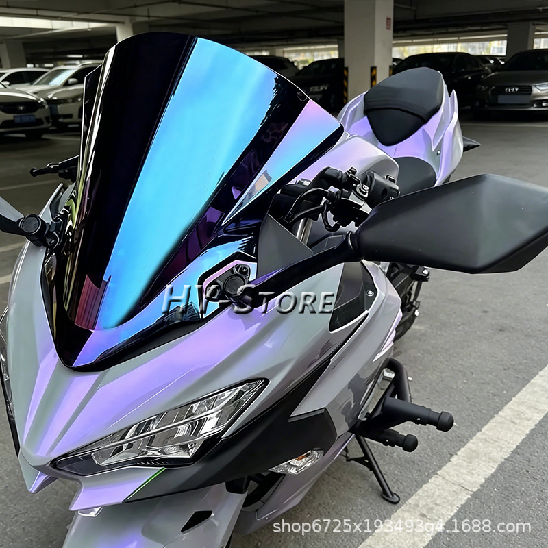 Suitable for Kawasaki Ninja400 2018-2026 Front Windshield Modification, Competitive Front Windshield Deflector