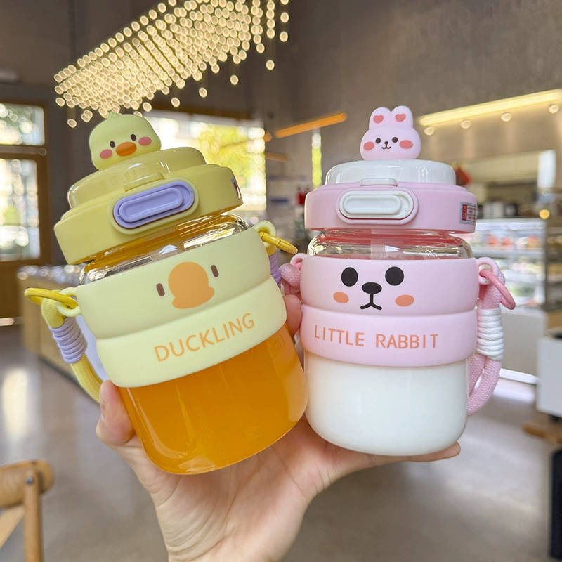 Cute glass portable doll, silicone nozzle