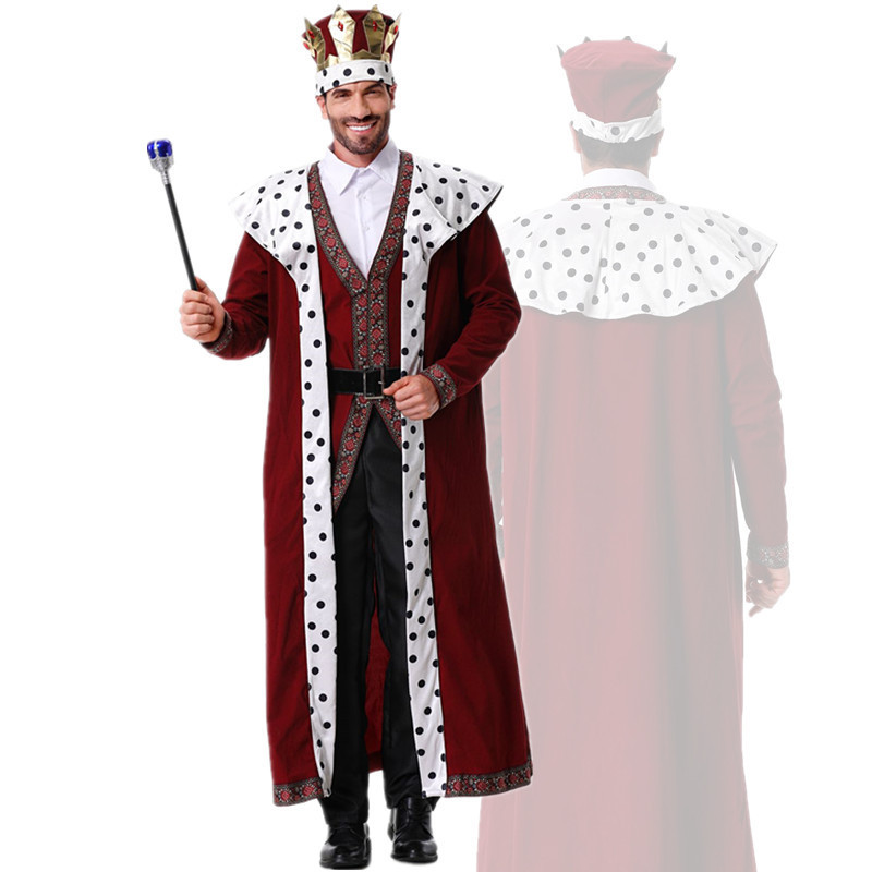 Medieval King Costume Halloween Party Theme Dress-Up Robe European and American Court Prince Performance Outfit