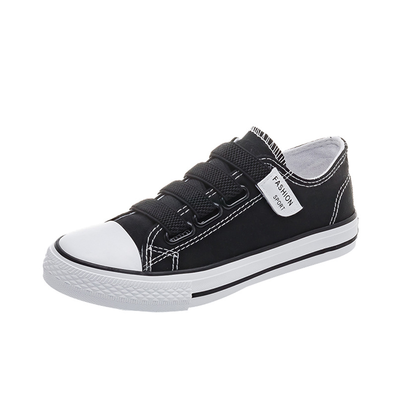 2023 nuevos zapatos de lona de estudiante de velcro zapatos de mujer slip-on mocasines sin encaje todo partido zapatillas de deporte casuales mujeres image 7
