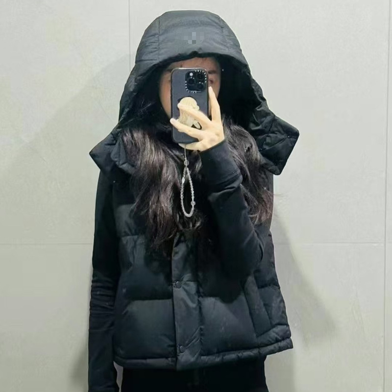 Lulu Trendy Puff Vest Four-Pocket down Jacket Short Warm Lightweight Hooded Women's Casual Vest Lulu Trendy Puff Vest Four-Pocket down Jacket Short Warm Lightweight Hooded Women's Casual Vest