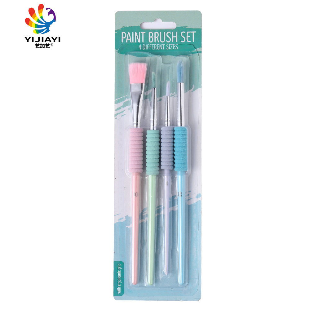 밝은 색상의 고무 붓 4개/35g