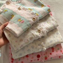 2025少女纯棉双层纱甜美花边长袖睡衣女秋季新款家居服套装可外穿