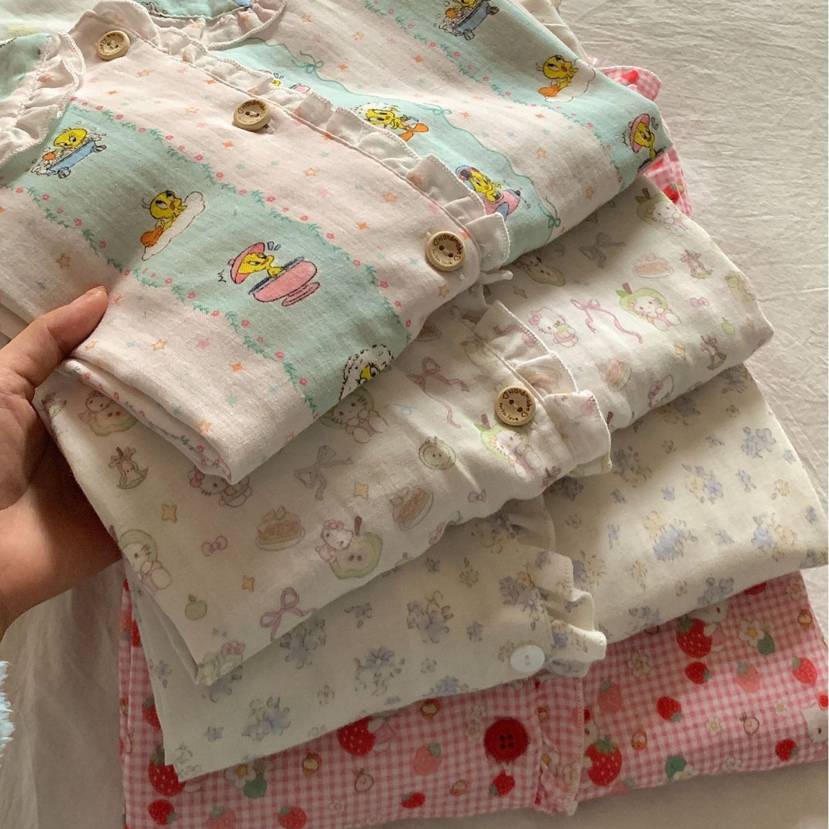 2025 Girl's Pure Cotton Double-layer Yarn Sweet Lace Long-sleeved Pajamas Women's Autumn New Arrival Home Clothes suit Outer Wearing