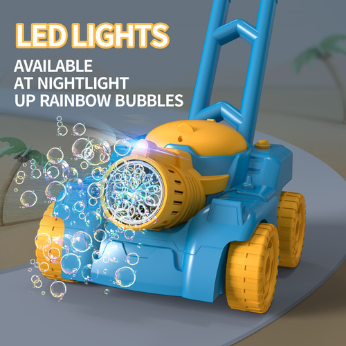 Cross-border children's tank push bubble car toy electric rotating bubble blowing outdoor wedding fully automatic bubble machine
