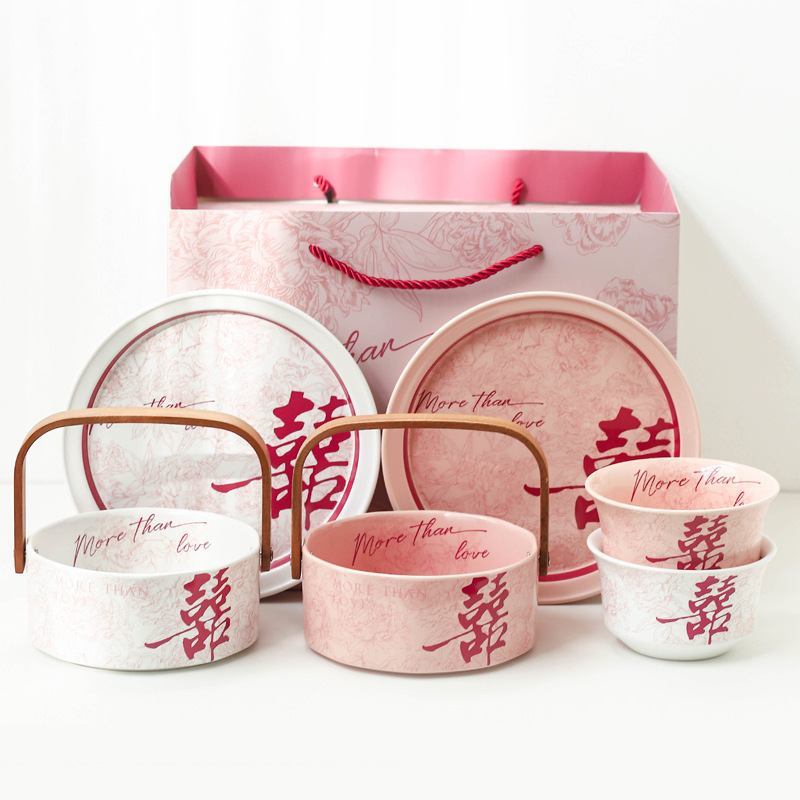 [Joy Series] Blossom Rich Ceramic Tableware Gift Box suit Fashion Household Bowl Housewarming Wedding Gifts