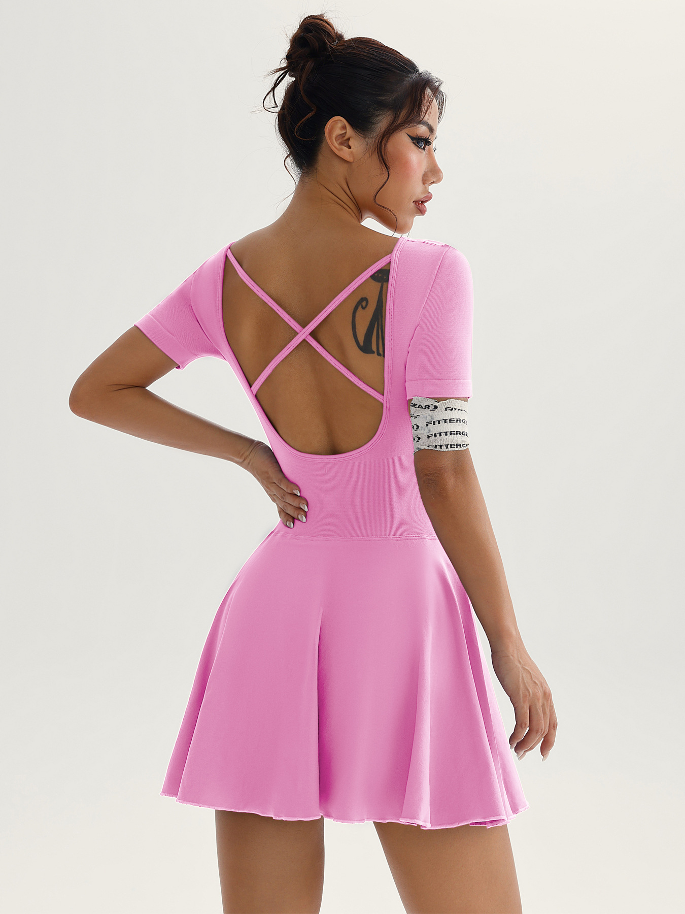 New Clothes Cross-border Sexy Back Golf Tennis Skirt Onesie Running Sports Anti-light Yoga Fitness Skirt_ecoleips.com