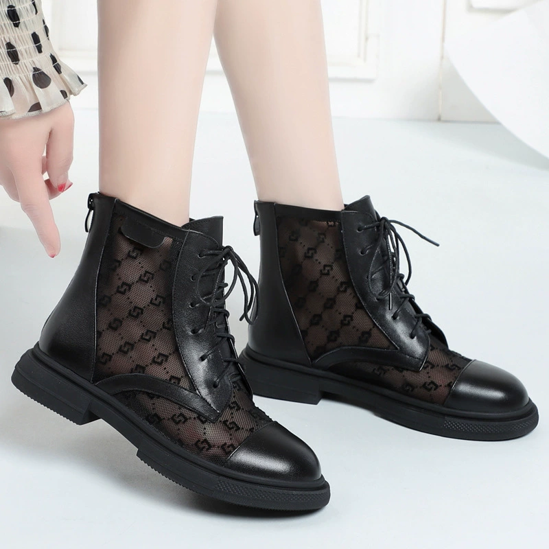 Martens, летние полусапожки, туфли из тонкой сетки, дышащие сандалии