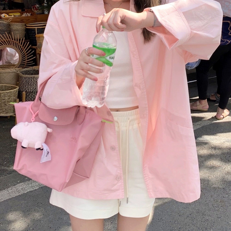 2025 Summer Shitao Windbreaker Style Mid-Length Sun Protection Shirt Women's Thin Loose Top Casual Commuting