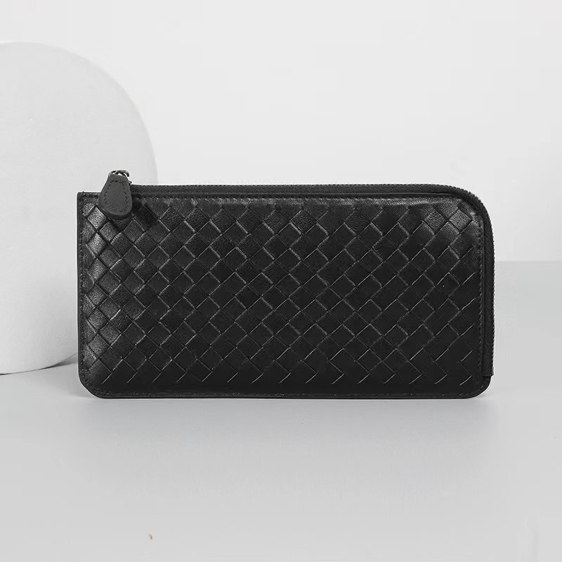 Woven Sheepskin Wallet, Large Capacity Wallet, Genuine Leather Coin Purse, Women's Long Wallet Woven Sheepskin Wallet, Large Capacity Wallet, Genuine Leather Coin Purse, Women's Long Wallet