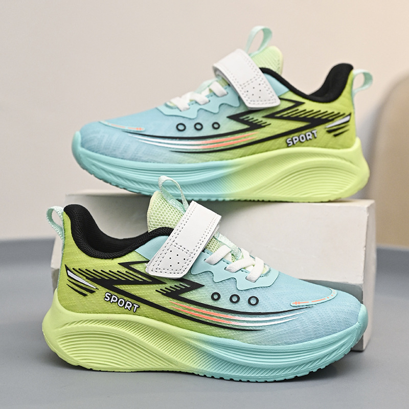 Calzado deportivo para niños Otoño nuevo estilo malla transpirable zapatos para correr niños y niñas estudiantes zapatos para correr profesionales ocio todo fósforo