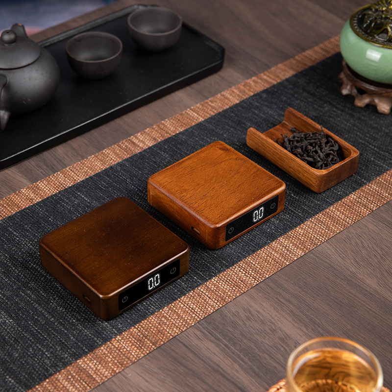 高精度数字电子茶则   茶叶称 小型便携实木茶叶电子秤 茶叶专用
