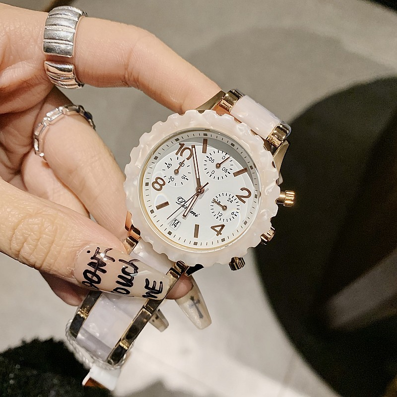 Timiny Modello in marmo colorato Cinturino per orologio alla moda Moda Internet Celebrity Digital Face Band Calendario Cinturino in acciaio Orologio da donna_voghion.com