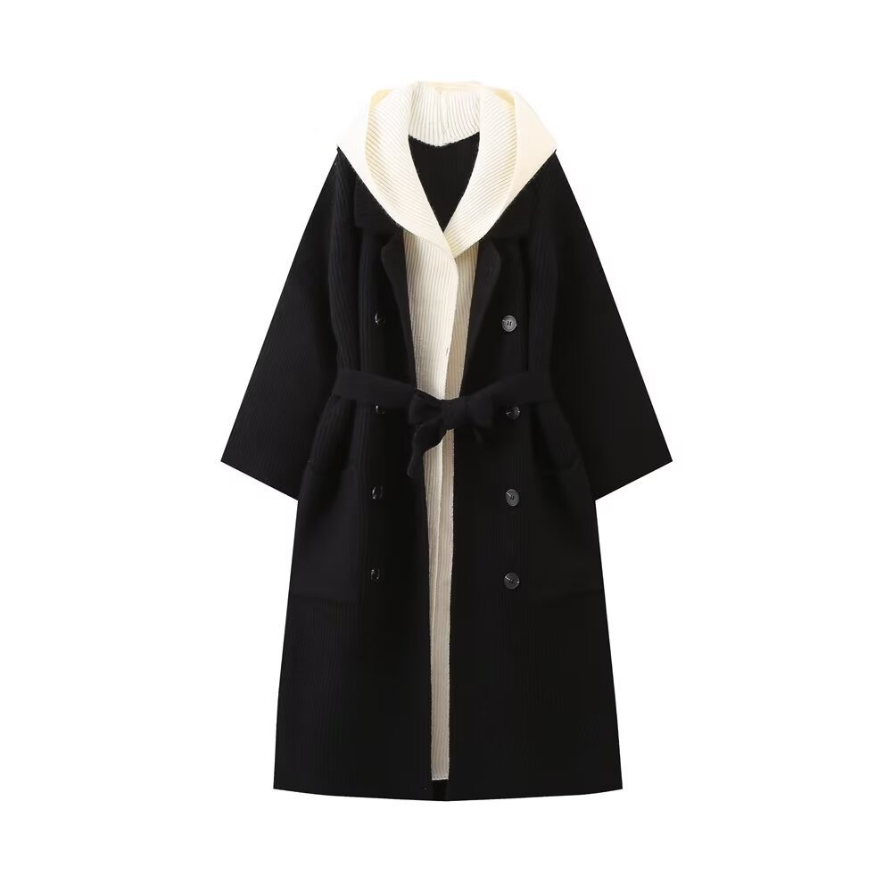 Women's Clothing women's clothing autumn and winter new fashion hooded scarf two piece knitted coat_voghion.com