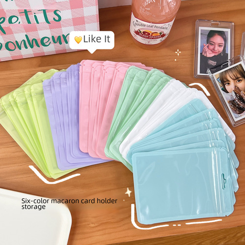 Macaron-colored self-sealing plastic bag with thickened transparent bone-shaped storage sealable bag for makeup brush packaging bag