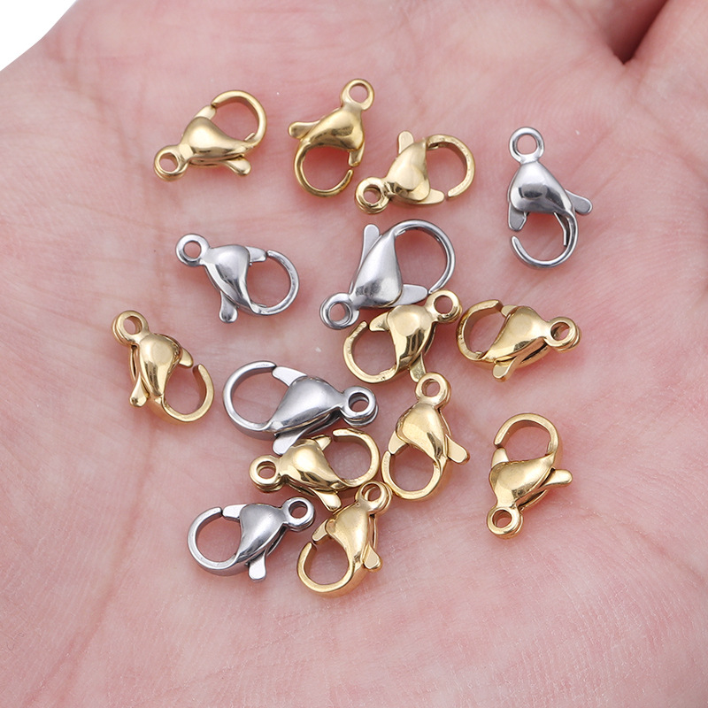 Stainless steel lobster buckle 9-15mm DIY accessories titanium steel bracelet necklace connection buckle shrimp male buckle manufacturers supply