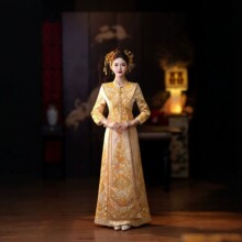 秀禾服2026新款香槟色龙凤褂秀禾服新娘结婚礼服中式婚纱敬酒服