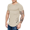 Men's top, colored T-shirt, European style, with short sleeve, wholesale