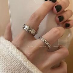 Silver Color Ring Zirconia Open Ring Set for Women, Cold Style, Personality Couple Finger Rings, Fashion Individual Index Ring, Trendy