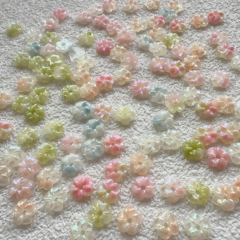 Soft Five-Petal Flower with Hole Ice Transparent Aurora Flower Tree Five-Petal Flower Nail Art Jewelry Resin Cute Nail Decoration Soft Five-Petal Flower with Hole Ice Transparent Aurora Flower Tree Five-Petal Flower Nail Art Jewelry Resin Cute Nail Decoration