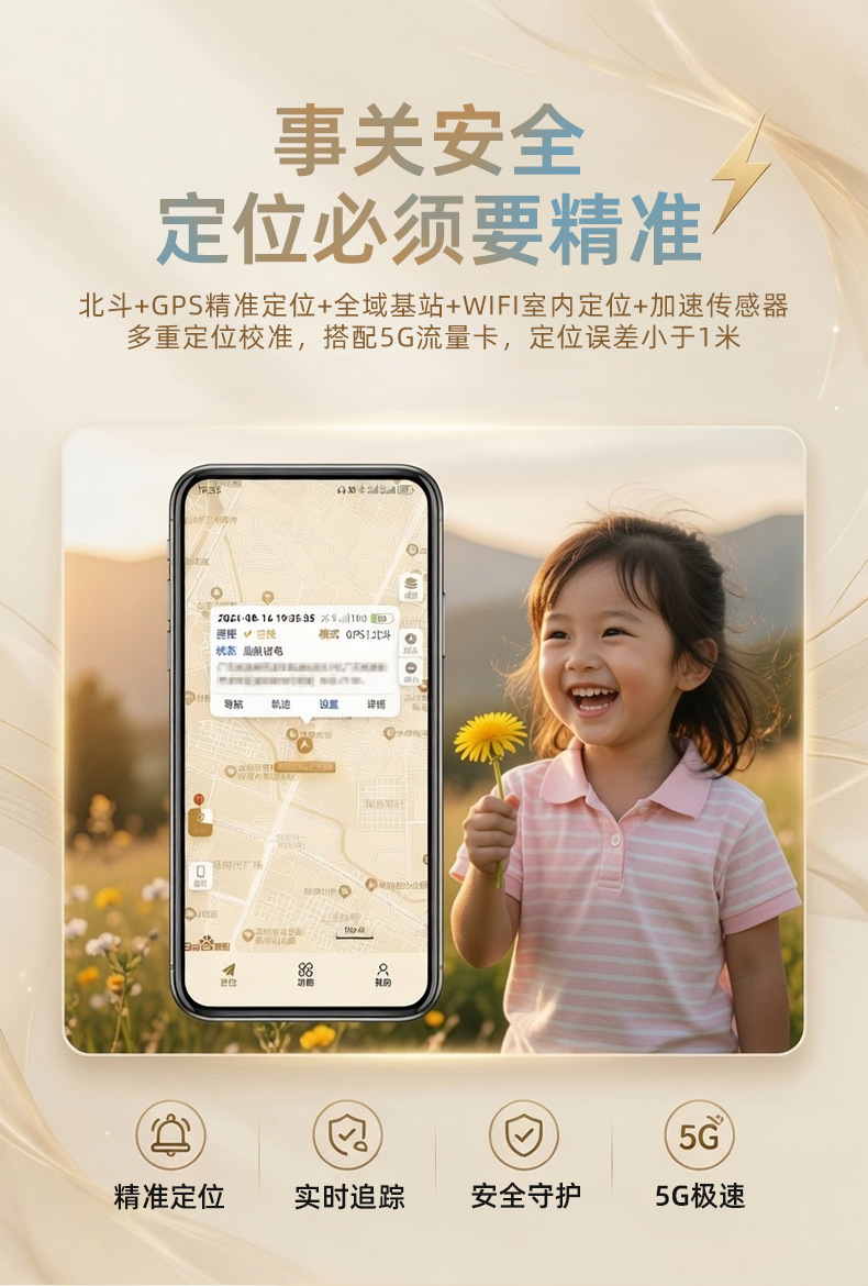 Customized Beidou 5G+ Precision Locator, Round Anti-Loss Tracker for Keys, Pets, Children, Elderly, and Car Use