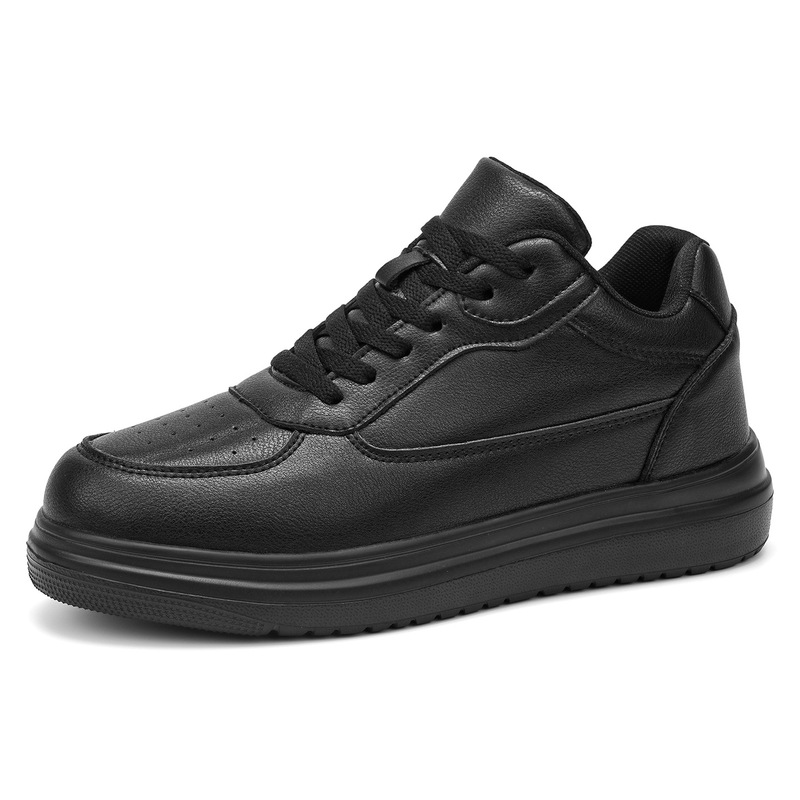 Inner Height Increasing Men's Shoes 6-8cm Men's Invisible Height Increasing Shoes Men's 10cm Leather Trendy White Shoes All-match Board Shoes Flat