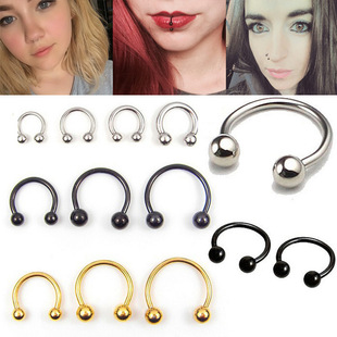 Amazon Xi Yin Hot Stainless Steel C Horseshoe Rod Nose Ring Earrings Lip Studs Eyebrow Studs for Foreign Trade Puncture