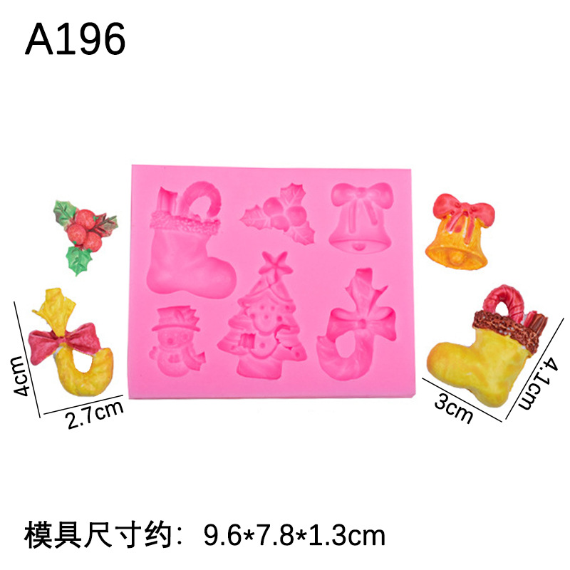 Serie de Navidad decoración molde de silicona dulces calcetines de Navidad árbol de Navidad campana fondant pastel postre Decoración