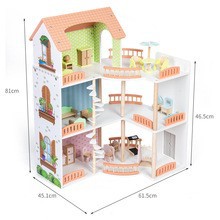 Niños bricolaje madera gran princesa villa castillo casa de muñecas simulación casa de madera muebles de habitación jugar a la casa juguetes