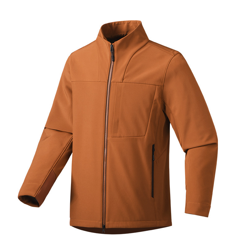 F25633 Stand-Up Collar Soft Shell Jacket, Simple and Fashionable, Windproof and Warm, Good Outdoor Wearing Experience