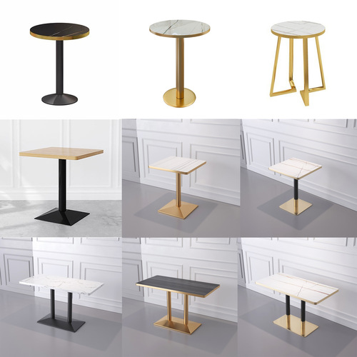 Fast food counter set combination restaurant dining snack catering commercial tables milk tea shop coffee shop small round square tables