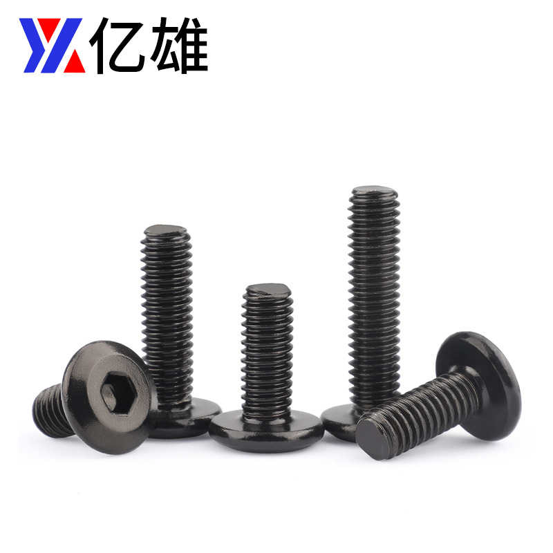 블랙 아연 도금 반전 엣지 육각형 소켓 대형 플랫 헤드 플랫 헤드 비스듬한 가구 스크류 카운터 침몰 헤드 선반 M4M5M6M8