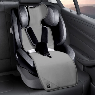 Car safety seat heated seat cushion new plush thickened multifunctional car seat cushion universal all-inclusive cushion (Wool pad) - 5v-e-commerce-striped-model-gray