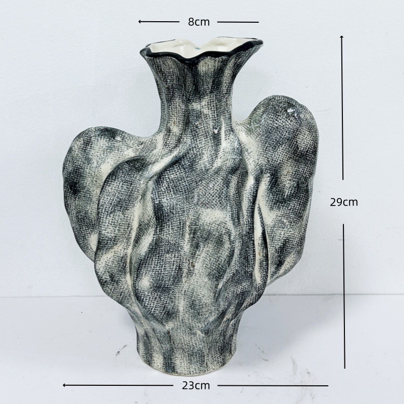 高級感のある新中式レトロな青花磁器の花瓶、フラワーアレンジメント、水栽培の花、リビングルームや玄関の装飾品