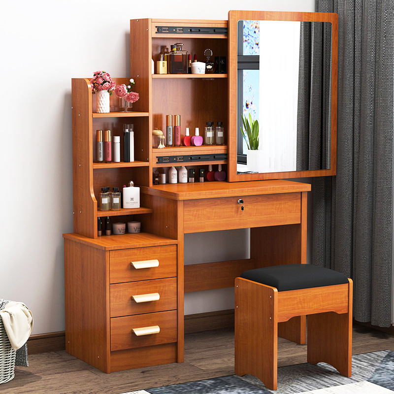 La explosión transfronteriza de la mesa de tocador de nuevo dormitorio pequeño tipo de mesa de maquillaje tipo tablero de mesa de maquillaje en una sola mesa de maquillaje espejo push-pull mesa de maquillaje