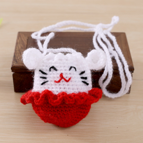 Large size chicken and duck egg long lanyard Beginning of Summer egg bag hand-crocheted Dragon Boat Festival small egg net cartoon doll egg bag