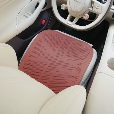 Feel, Ventilated and Breathable Seat Cover, Universal seat cover - union-jack-flat-style-volcano-red-front-seat-universal-model