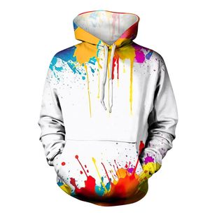 Amazon Colorful Pigment Sweater 3D Printed Pullover Hoodie Men's and Women's Unisex Couples Sports Sweater