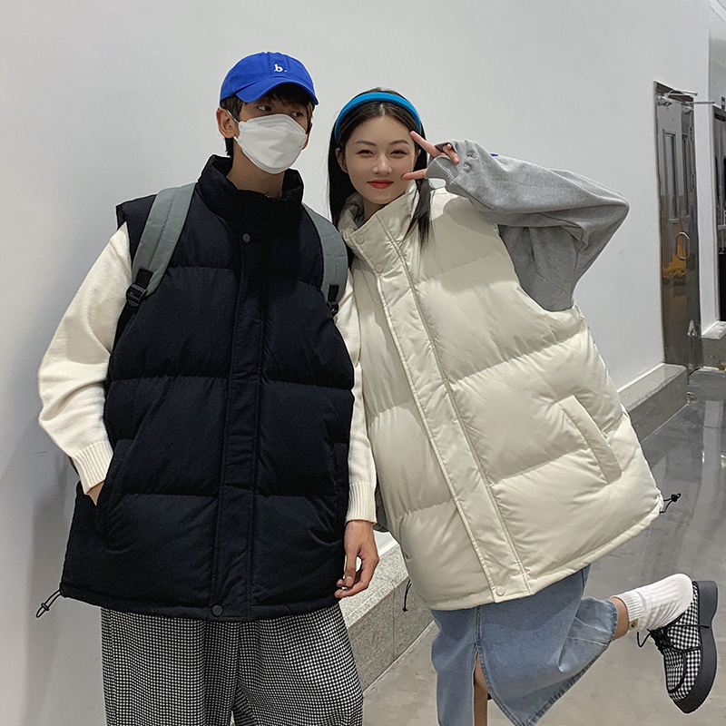 Chaleco de los hombres 2022 Otoño e Invierno la juventud estilo Hong Kong pareja casual caliente del collar soporte chaleco sin mangas al por mayor