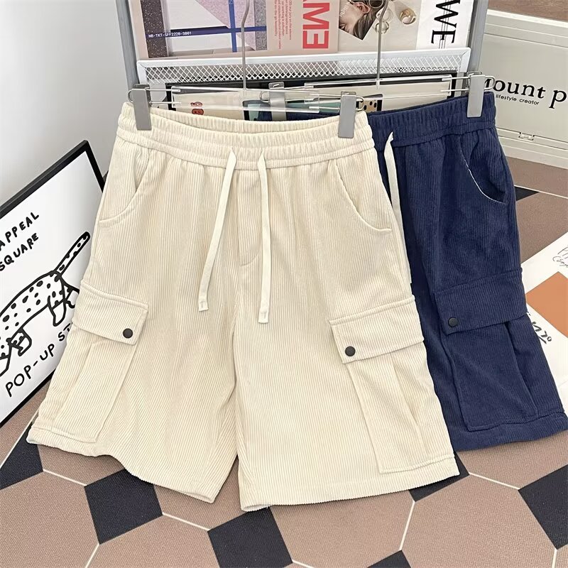 2025 Summer New Japanese Style Trendy Multi-Pocket Cargo Shorts Retro Unisex Casual Shorts for Men