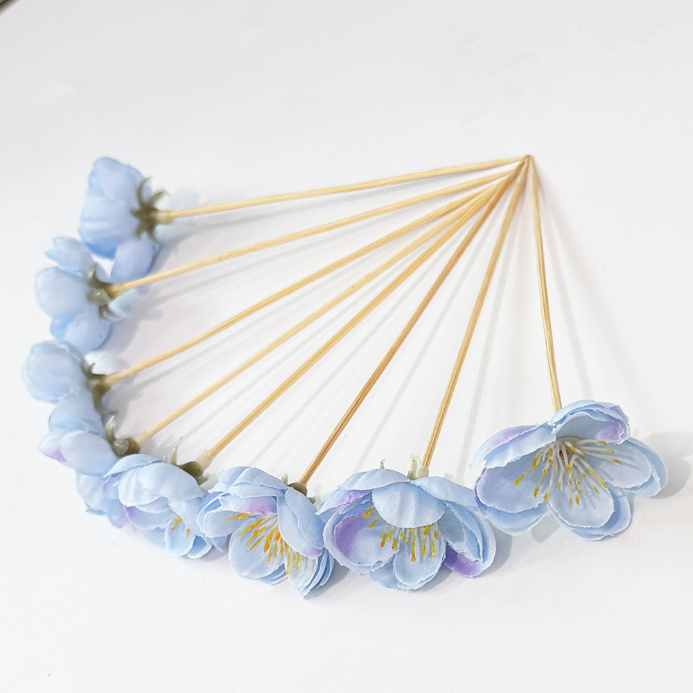 Simulación creativa Plum Blossom Peach Blossom Pear Flower Signo Decoración de platos fríos Firma de inserción Signo de frutas desechable Plato de frutas Decoración de postres