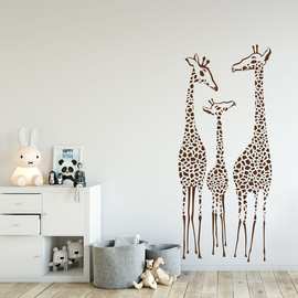 giraffe长颈鹿一家三口乙烯基贴花wall decor跨境亚马逊DW11189