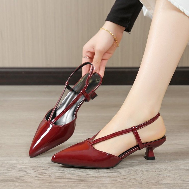 exclusive sexy retro shoes pointed-toe stiletto heels low-cut