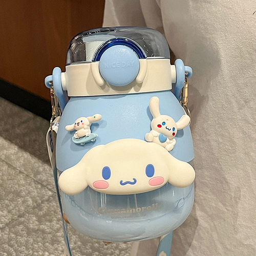 Double-drink large-capacity water cup summer girl's birthday gift cute high-looking potbelly cup plastic Kuromi kettle