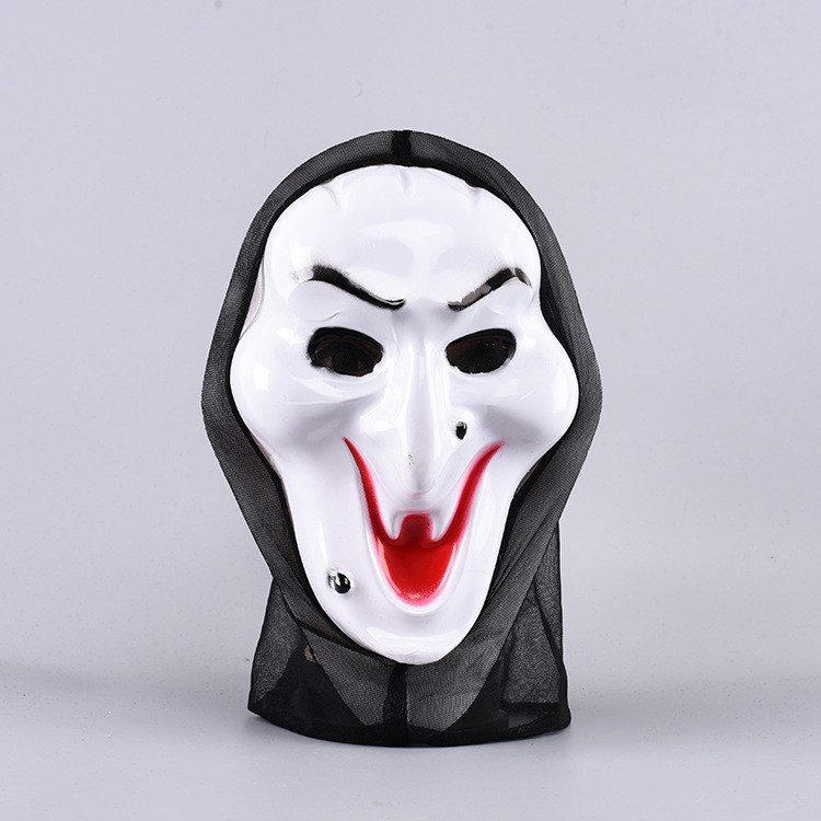 Máscaras de Halloween monochrome con hilos máscaras de maquillaje de baile plástico blancas muertes gritos máscaras de terror