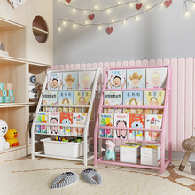 兒童書架繪本架玩具整理收納架一體式落地家用多層寶寶簡易置物架